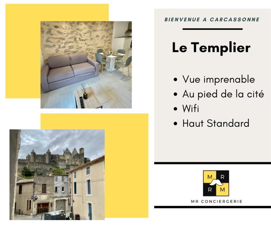 Le Templier Vue Cite Pied Cite Medievale Neuf Carcassonne Bagian luar foto